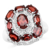 4.17 Carat Genuine Garnet .925 Sterling Silver Ring