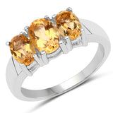 1.66 ct. Genuine Citrine .925 Sterling Silver Ring