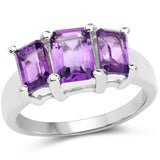 1.95 ct Genuine Amethyst .925 Sterling Silver Ring for women