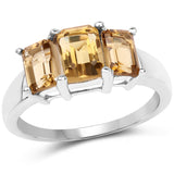 2.31 Carat Genuine Champagne Quartz .925 Sterling Silver Ring