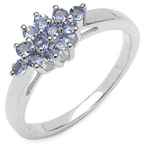 0.42 ct. Genuine Tanzanite .925 Sterling Silver Ring