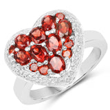 1.75 Carat Genuine Garnet .925 Sterling Silver Ring