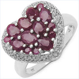 2.06 Carat Genuine Ruby .925 Sterling Silver Ring