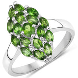 1.28 Carat Genuine Chrome Diopside .925 Sterling Silver Ring