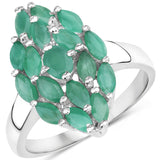 1.26 carat Genuine Emerald .925 Sterling Silver Ring
