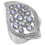 1.47 Carat Genuine Tanzanite .925 Sterling Silver Ring