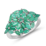 1.99 Carat Genuine Emerald .925 Sterling Silver Ring