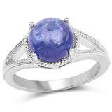 3.75 Carat Genuine Tanzanite .925 Sterling Silver Ring