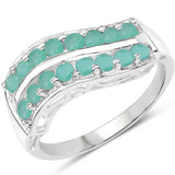 0.80 Carat Genuine Emerald .925 Sterling Silver Ring