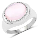 5.22 Carat Genuine Rose Quartz .925 Sterling Silver Ring