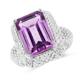 6.54 Carat Genuine Amethyst .925 Sterling Silver Ring