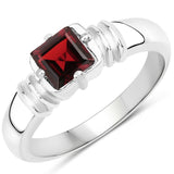 0.90 ct. Genuine Garnet .925 Sterling Silver Ring for women
