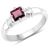 0.90 ct Genuine Garnet .925 Sterling Silver Ring