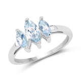 1.22 Carat Genuine Blue Topaz .925 Sterling Silver Ring