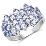 2.80 Carat Genuine Tanzanite .925 Sterling Silver Ring