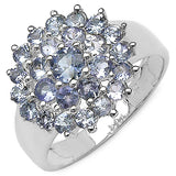 1.67 Carat Genuine Tanzanite .925 Sterling Silver Ring