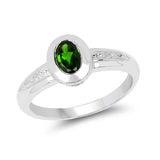 0.44 Carat Genuine Chrome Diopside .925 Sterling Silver Ring