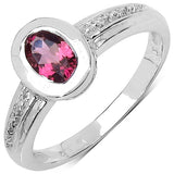 0.56 Carat Genuine Pink Tourmaline .925 Sterling Silver Ring