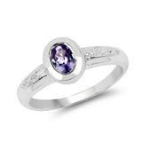 0.44 ct. Genuine Tanzanite .925 Sterling Silver Ring