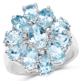 5.87 Carat Genuine Blue Topaz .925 Sterling Silver Ring