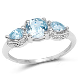 1.55 Carat Genuine Blue Topaz .925 Sterling Silver Ring