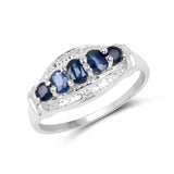 0.93 Carat Genuine Blue Sapphire .925 Sterling Silver Ring
