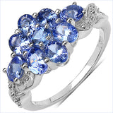 1.46 Carat Genuine Tanzanite .925 Sterling Silver Ring