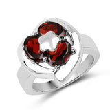 2.85 Carat Genuine Garnet .925 Sterling Silver Ring