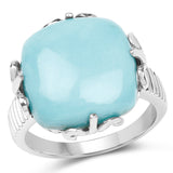 10.00 Carat Genuine Turquoise .925 Sterling Silver Ring