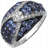 1.33 Carat Genuine Tanzanite .925 Sterling Silver Ring