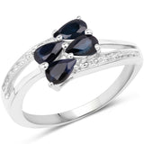 1.00 ct. Genuine Blue Sapphire .925 Sterling Silver Ring