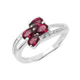 1.08 Carat Genuine Rhodolite .925 Sterling Silver Ring