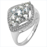 1.02 Carat Genuine Aquamarine .925 Sterling Silver Ring
