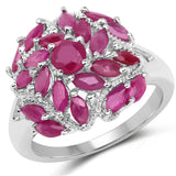 2.10 Carat Genuine Ruby .925 Sterling Silver Ring