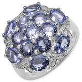 3.59 Carat Genuine Tanzanite .925 Sterling Silver Ring