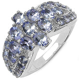 2.43 Carat Genuine Tanzanite .925 Sterling Silver Ring