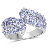 2.03 Carat Genuine Tanzanite .925 Sterling Silver Ring