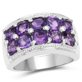 2.8 ct Genuine Amethyst .925 Sterling Silver Ring