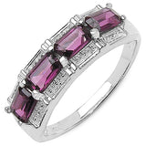 1.44 Carat Genuine Rhodolite .925 Sterling Silver Ring