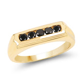 0.40 carat Genuine Black Diamond .925 Sterling Silver Ring for women