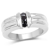 0.24 ct. Genuine Black Diamond .925 Sterling Silver Ring