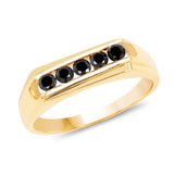 14K Yellow Gold Plated 0.35 ct. Genuine Black Diamond .925 Sterling Silver Ring