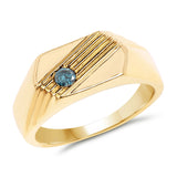 0.12 ct. Genuine Blue Diamond .925 Sterling Silver Ring