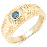 0.20 Carat Genuine Blue Diamond .925 Sterling Silver Ring