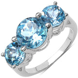 5.20 Carat Genuine Blue Topaz .925 Sterling Silver Ring