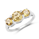 3.29 Carat Genuine Citrine .925 Sterling Silver Ring