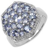 1.61 ct. Genuine Tanzanite .925 Sterling Silver Ring