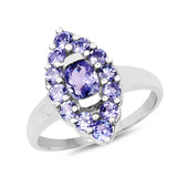 1.28 ct. Genuine Tanzanite .925 Sterling Silver Ring for women