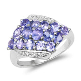 1.85 ct. Genuine Tanzanite .925 Sterling Silver Ring