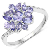 1.15 ct Genuine Tanzanite .925 Sterling Silver Ring